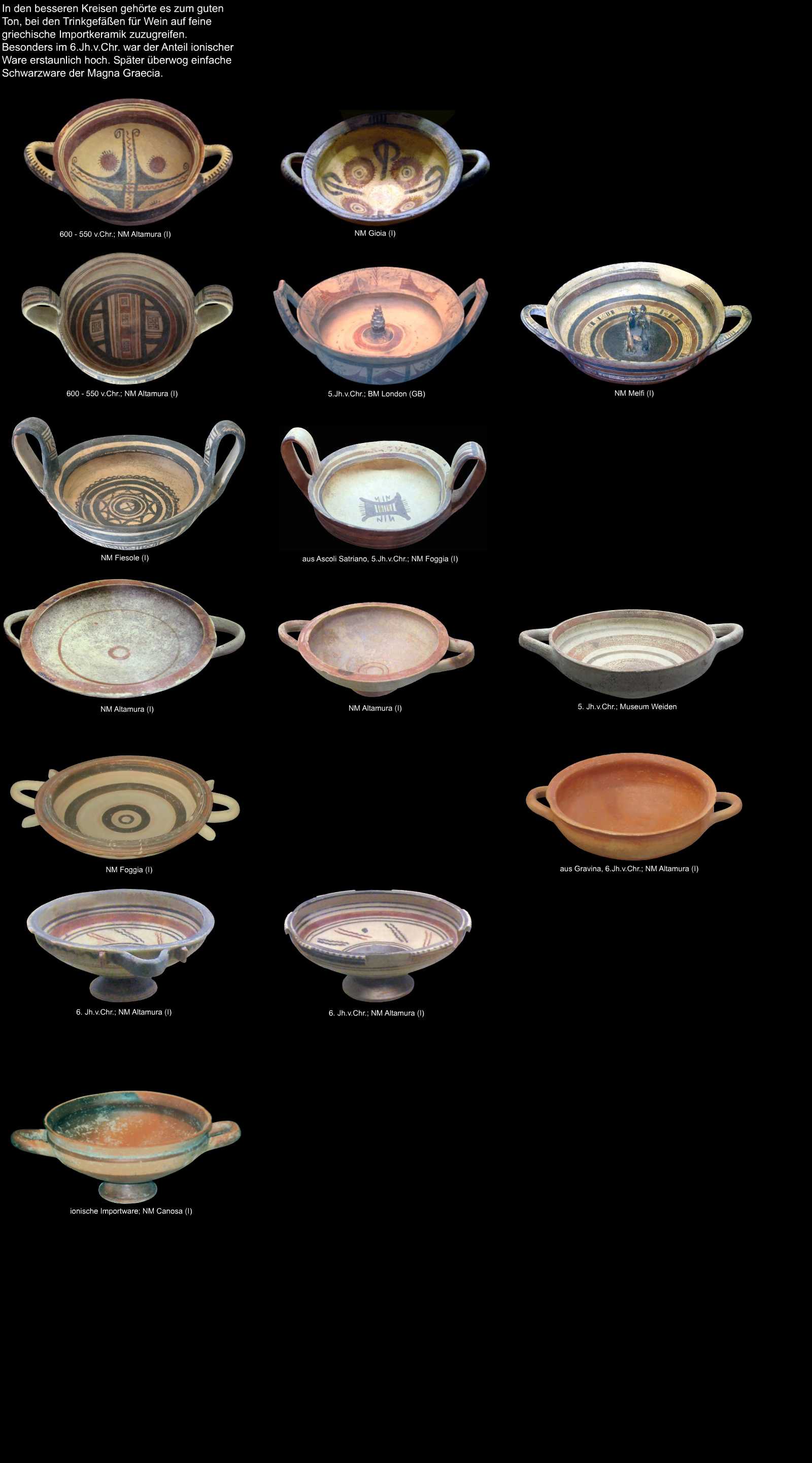 apulische Keramik Doppelhenkelschalen