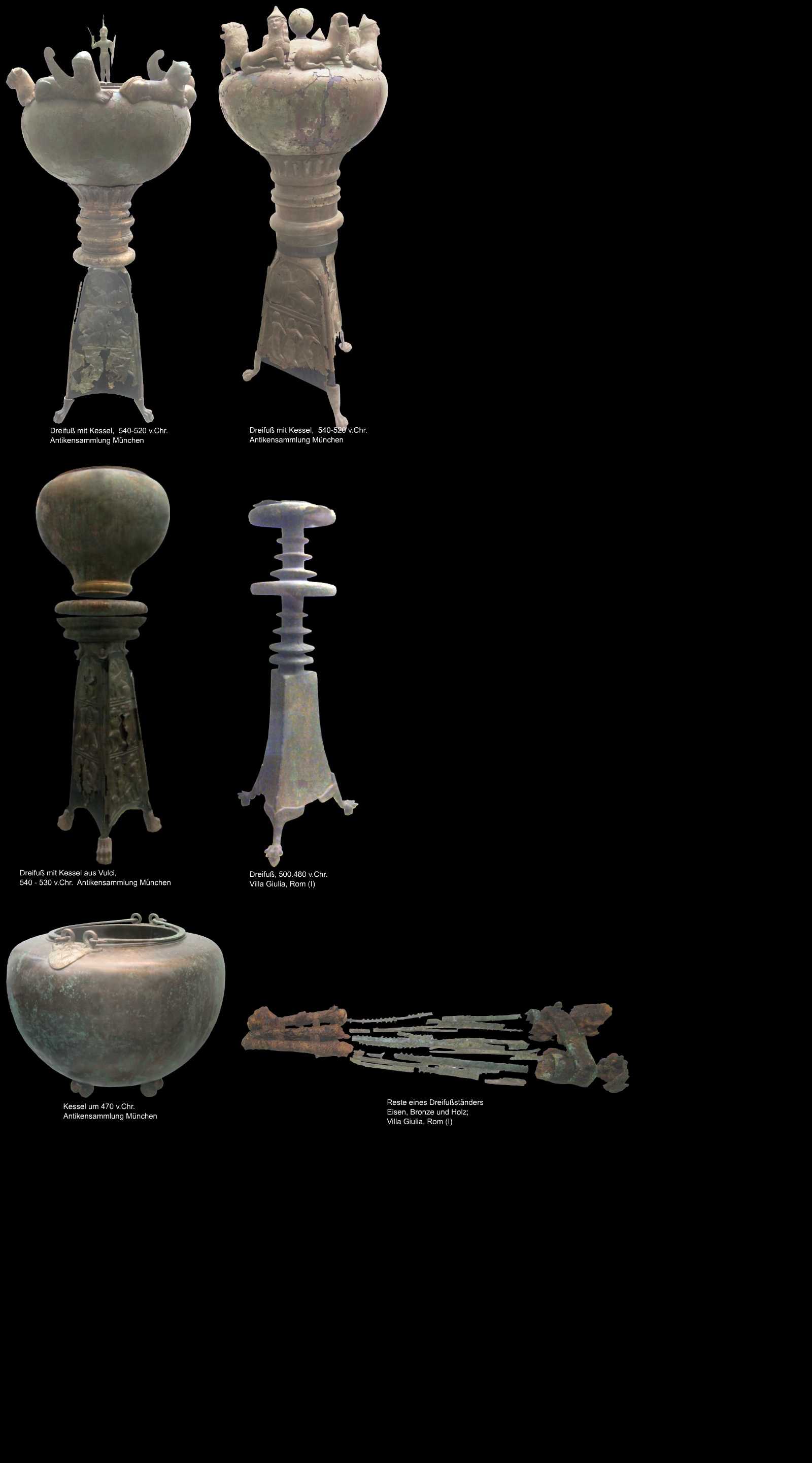 etruskischer Bronzedreifuß