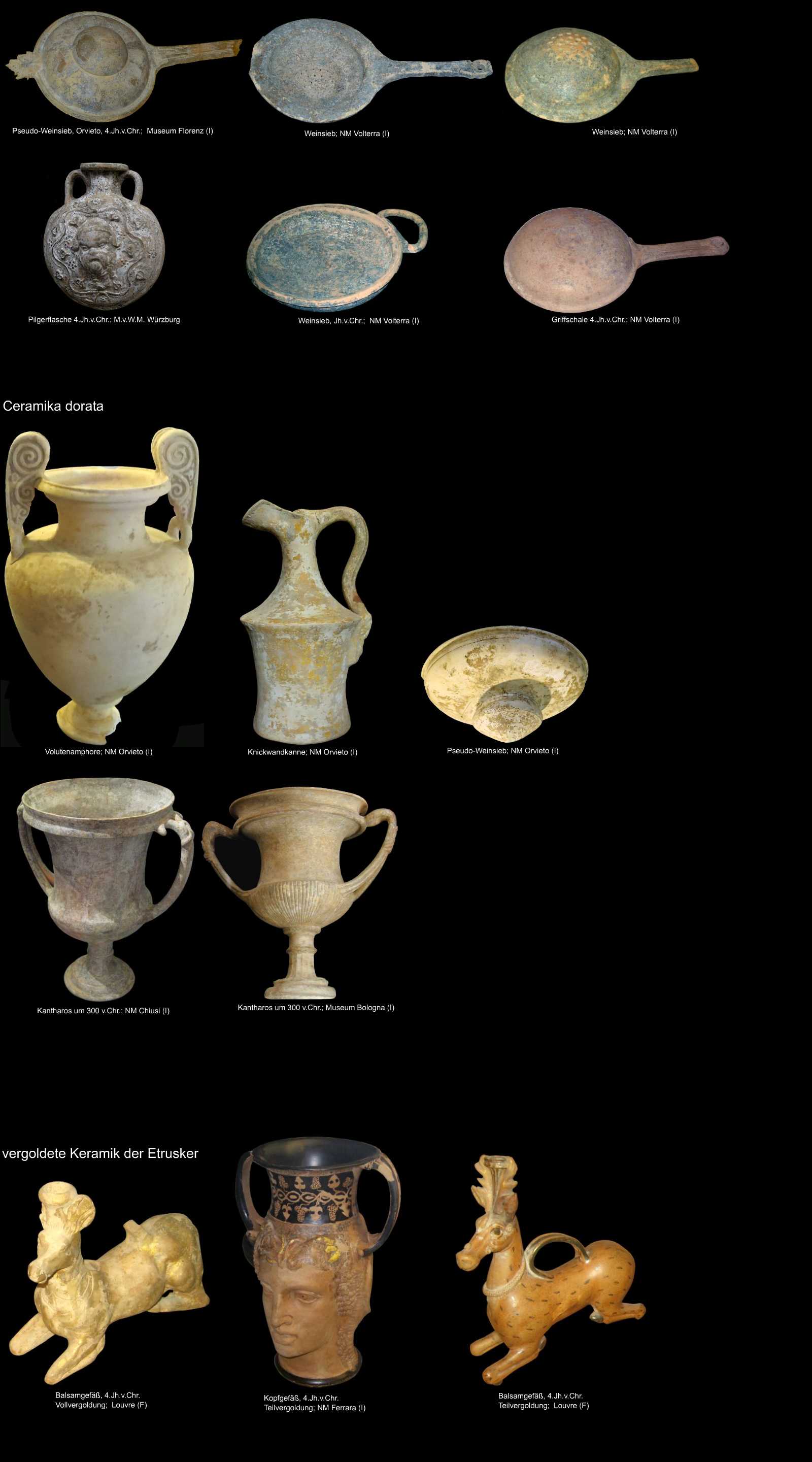 etruskische Keramik dorata
