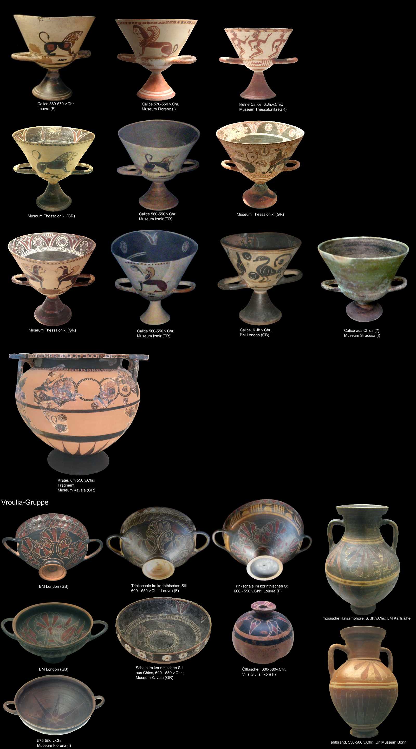 Keramik aus Kleinasien Kelche aus Chios