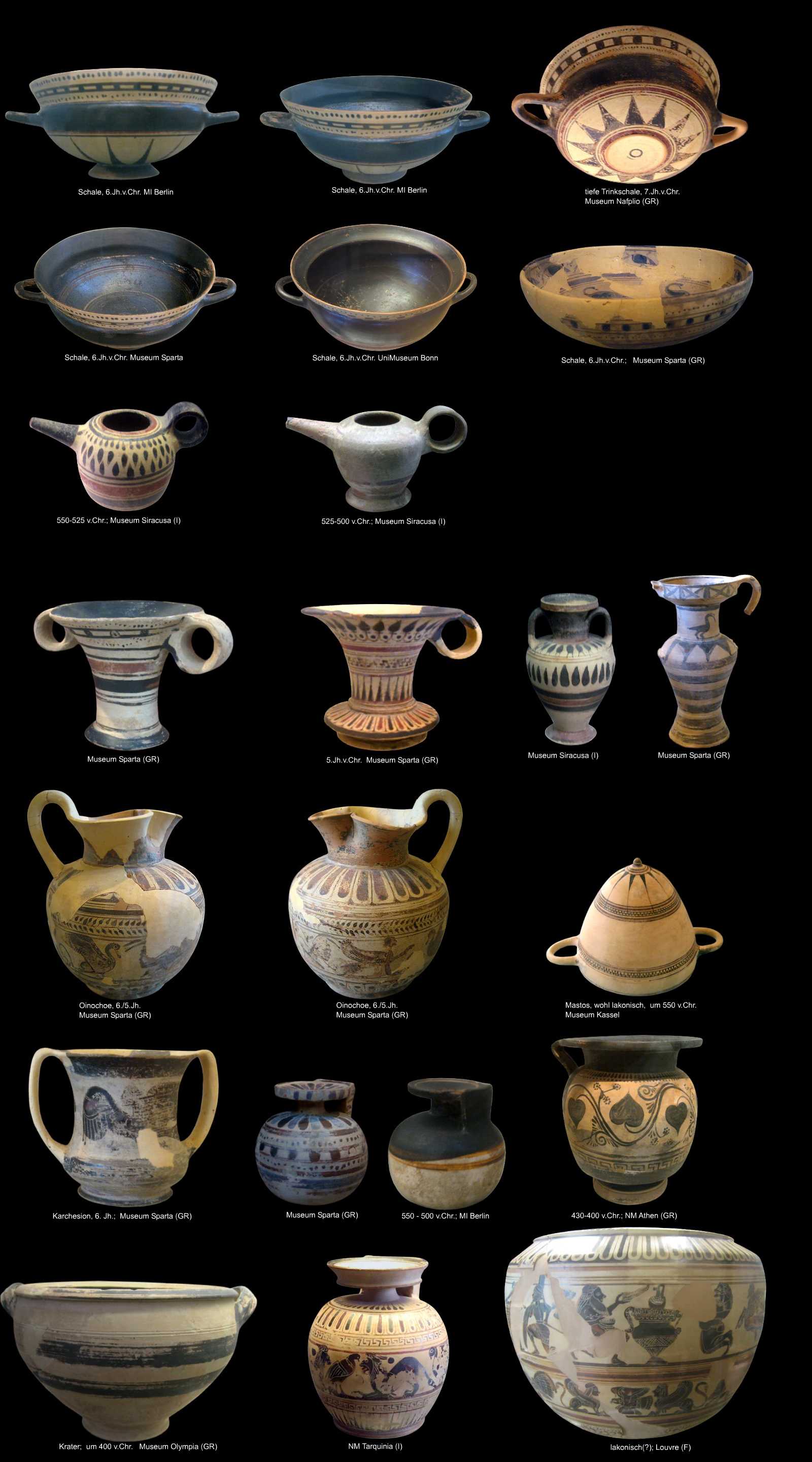 lakonische Keramik mit farbiger Dekoration
