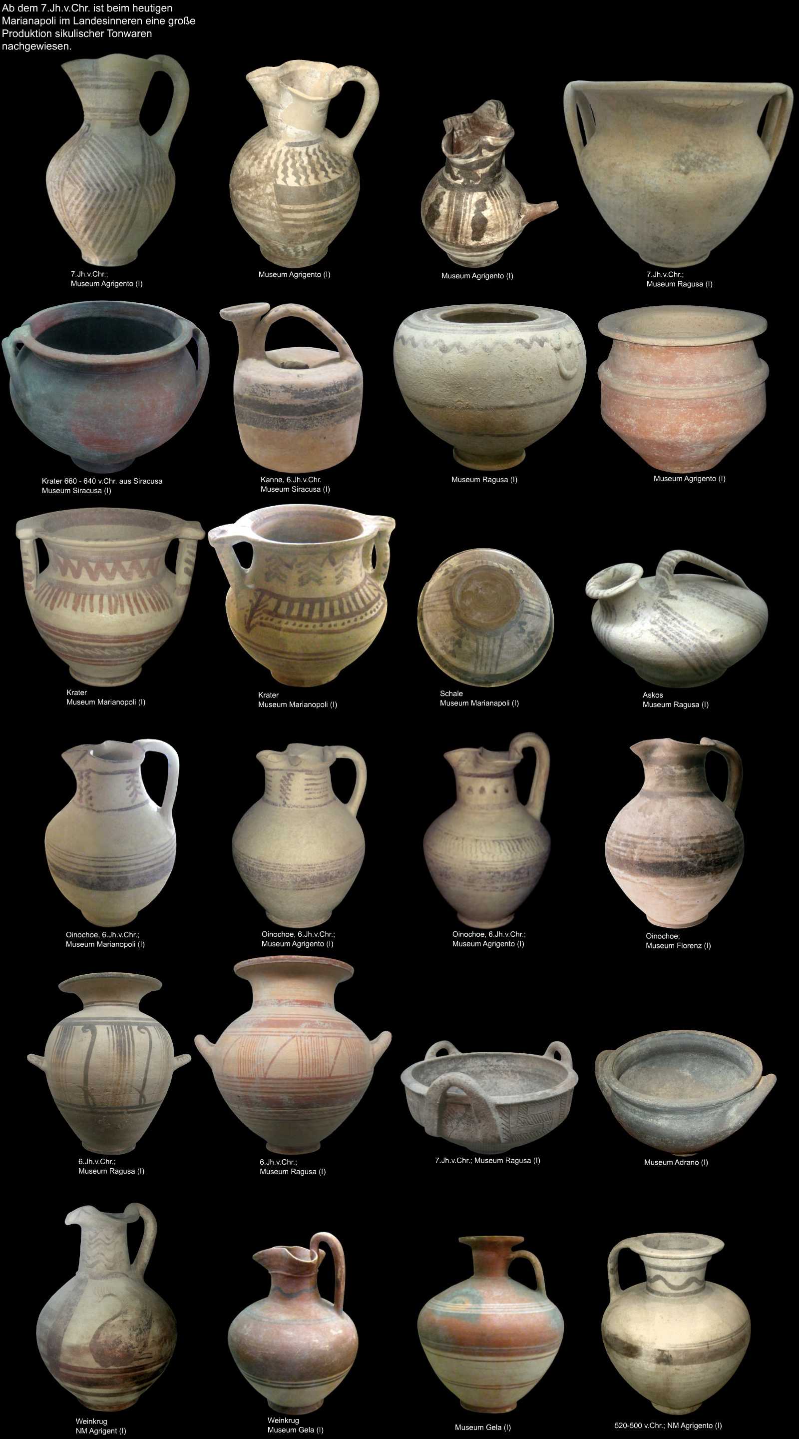 lokale Keramik aus Sizilien