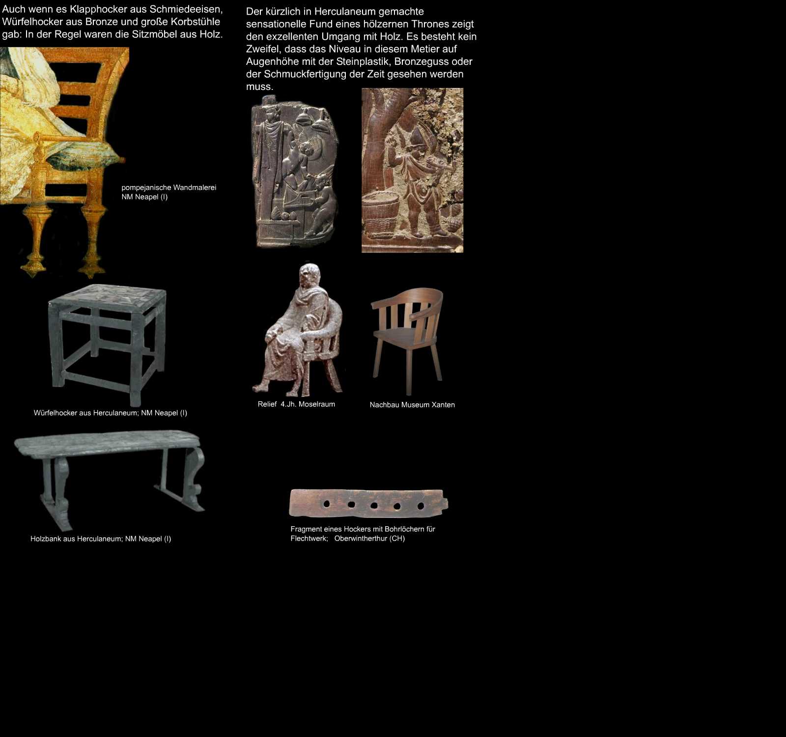 römische Sitzmöbel aus Holz