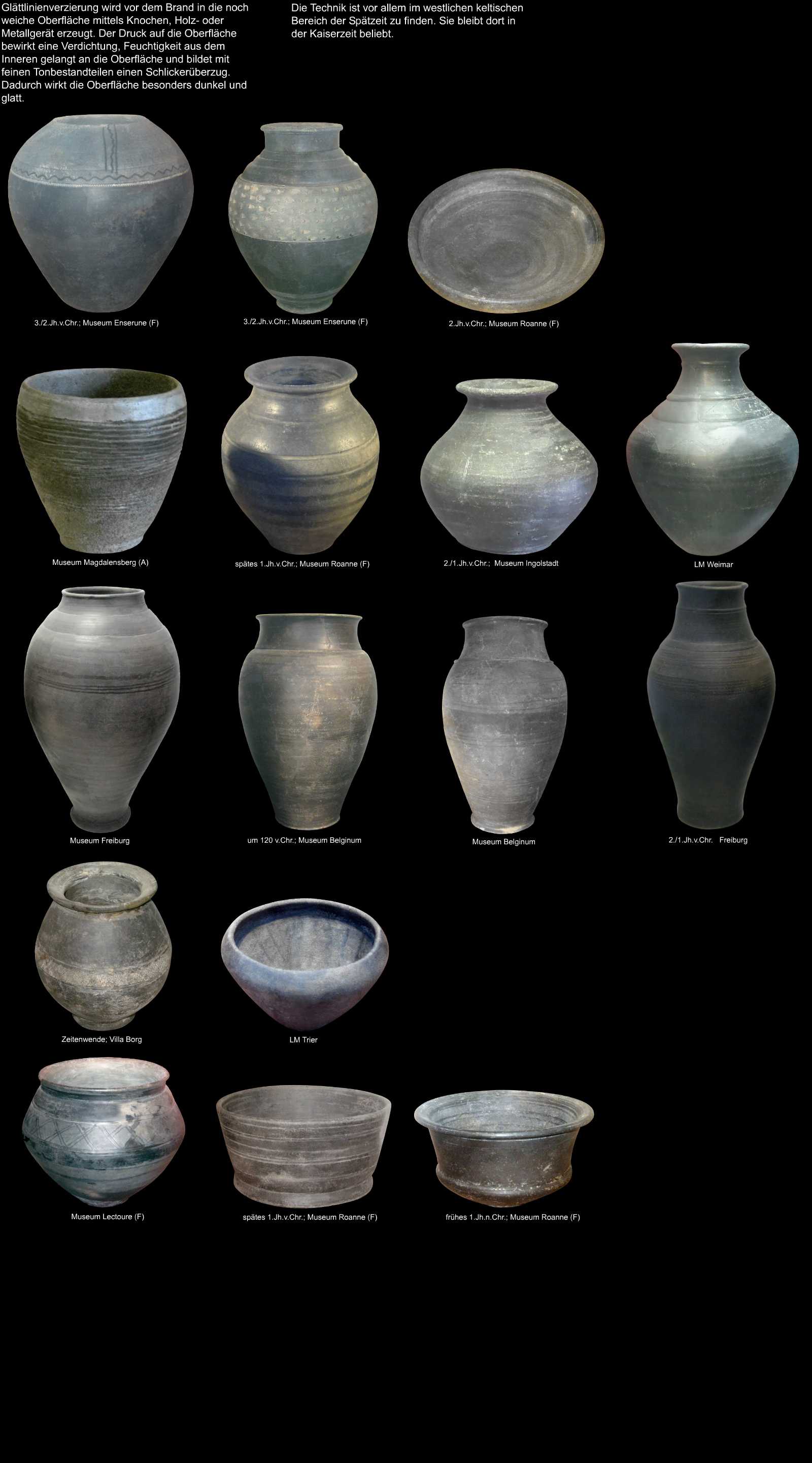 einglättverzierte Keramik der Kelten