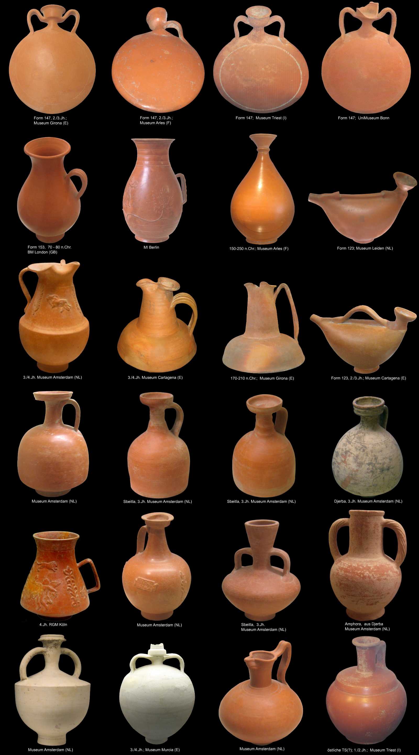römische Krüge und Flaschen aus Nordafrika