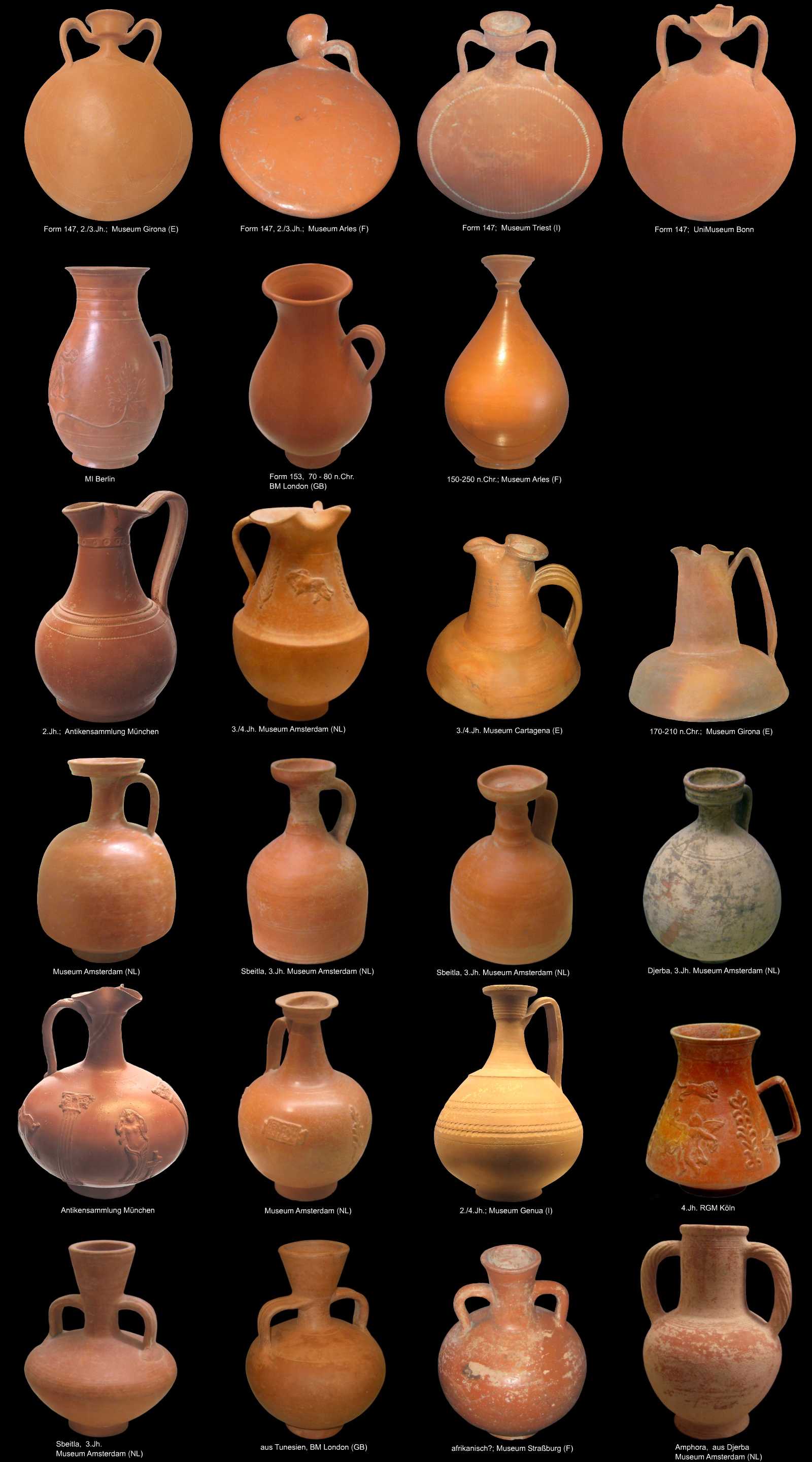 römische Krüge und Flaschen aus Nordafrika