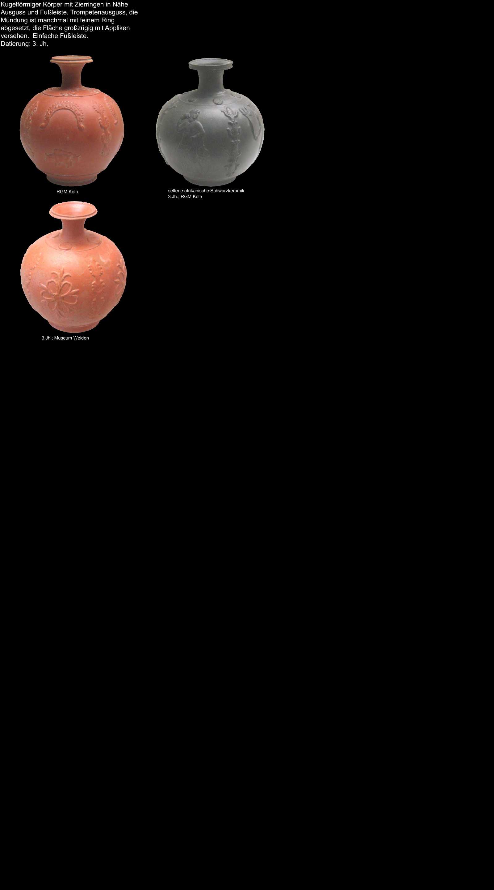 römische Keramik aus Nordafrika, kugelflasche