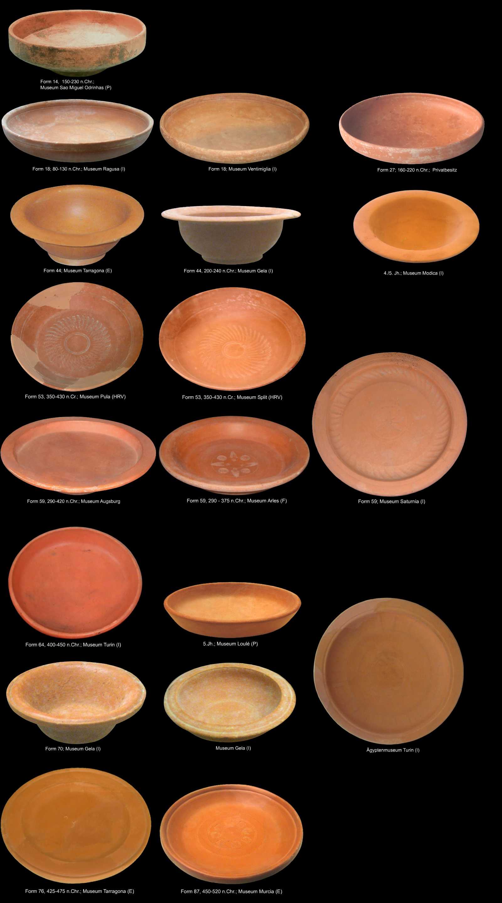 römische Keramik aus Nordafrika, offene Formen