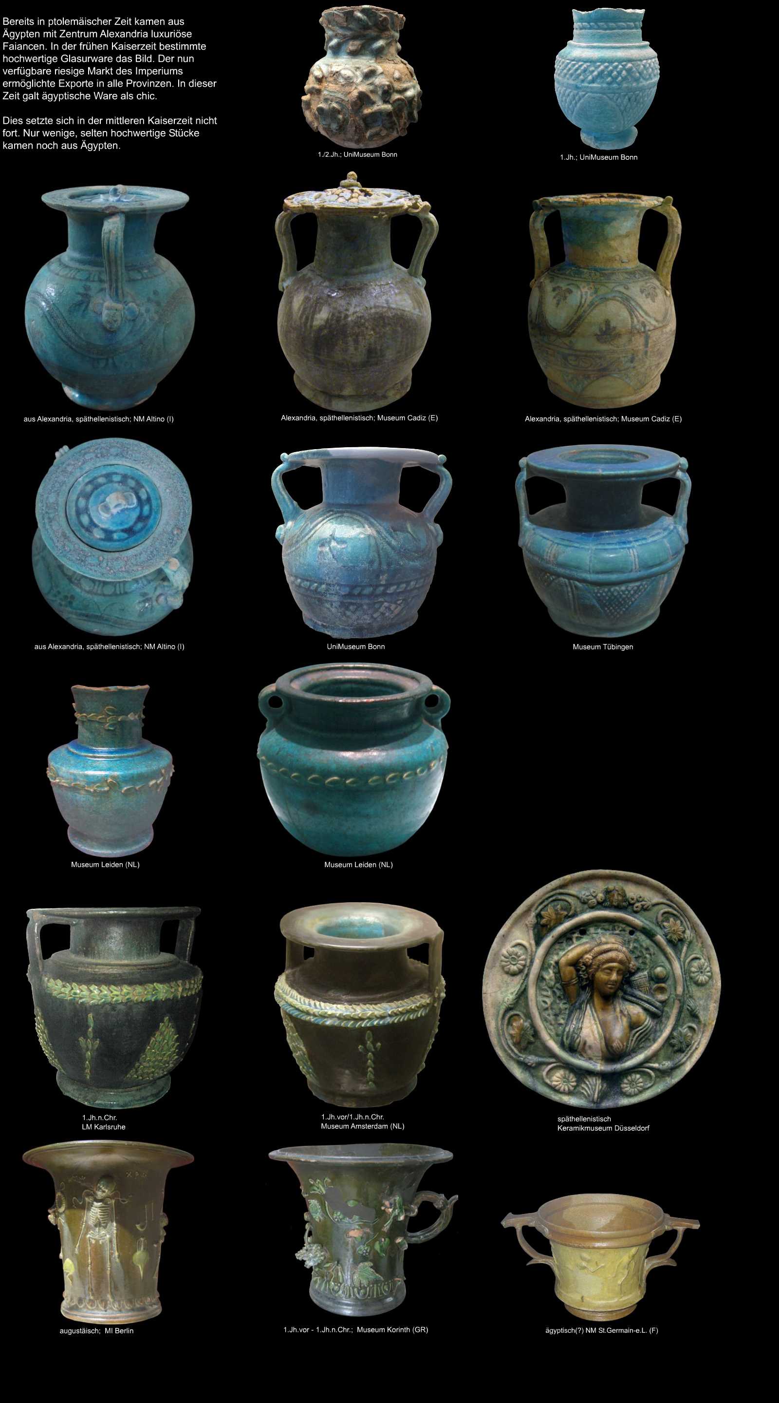 glasierte ägyptische Keramik der Kaiserzeit