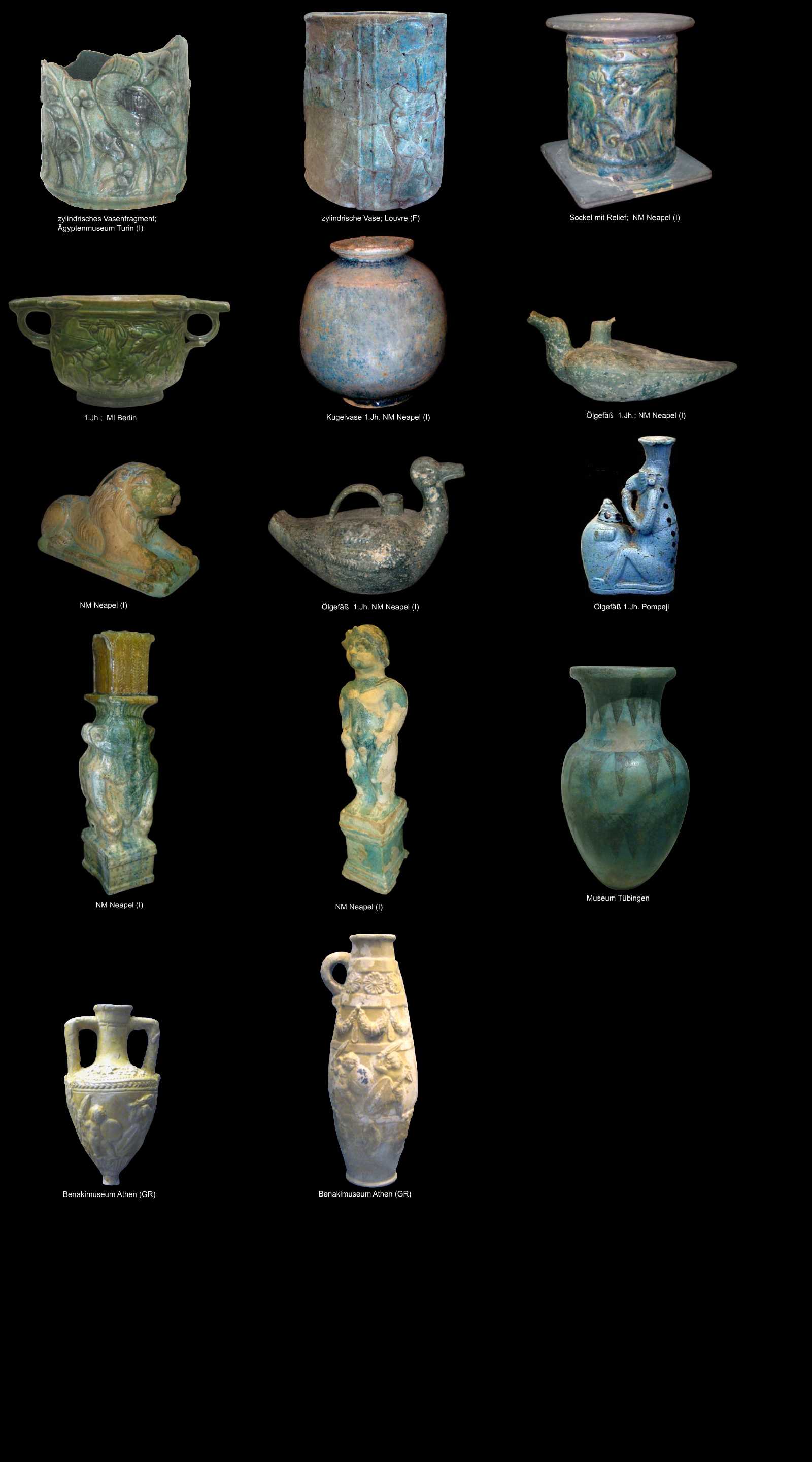 glasierte ägyptische Keramik der Kaiserzeit