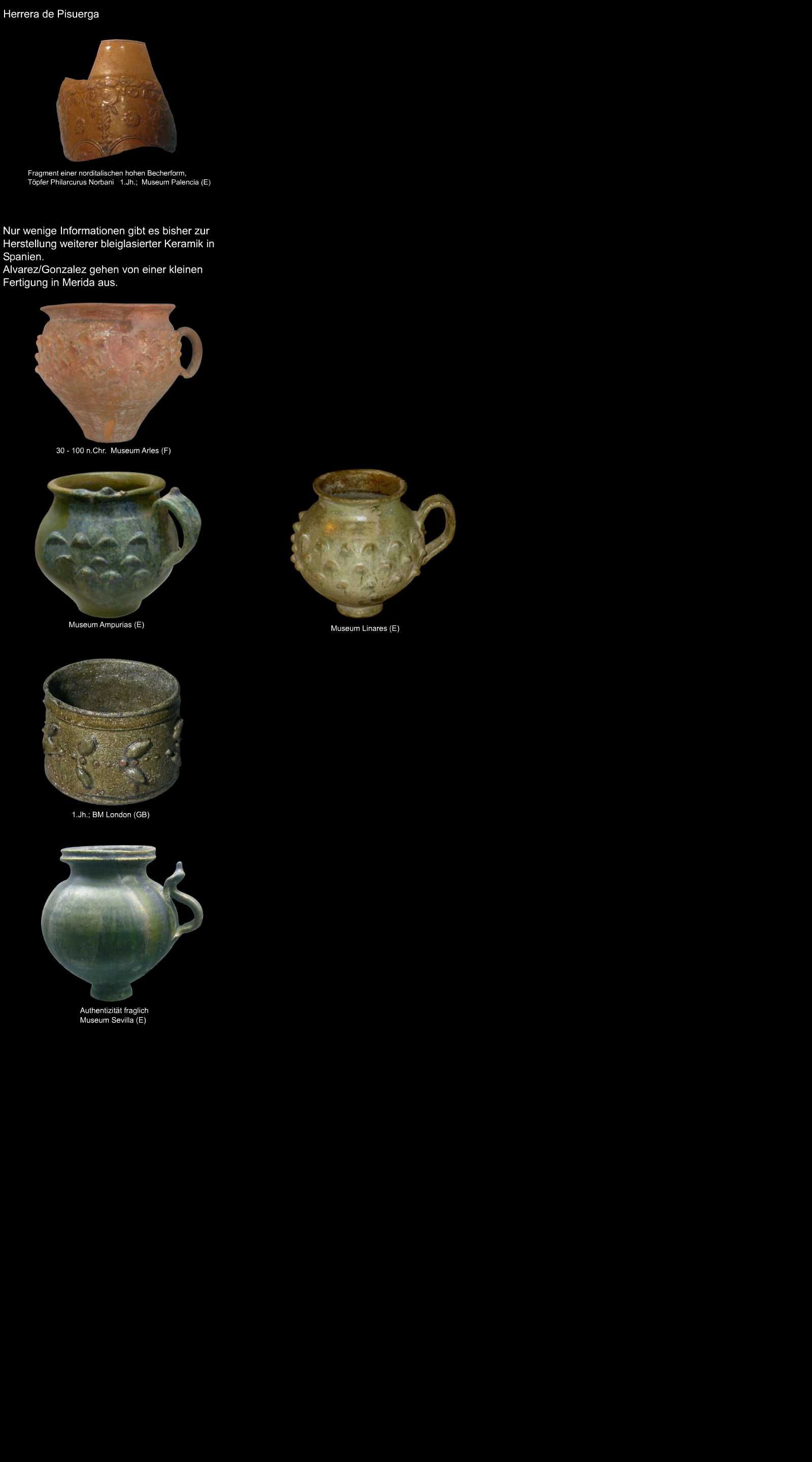 glasierte römische Keramik aus Spanien