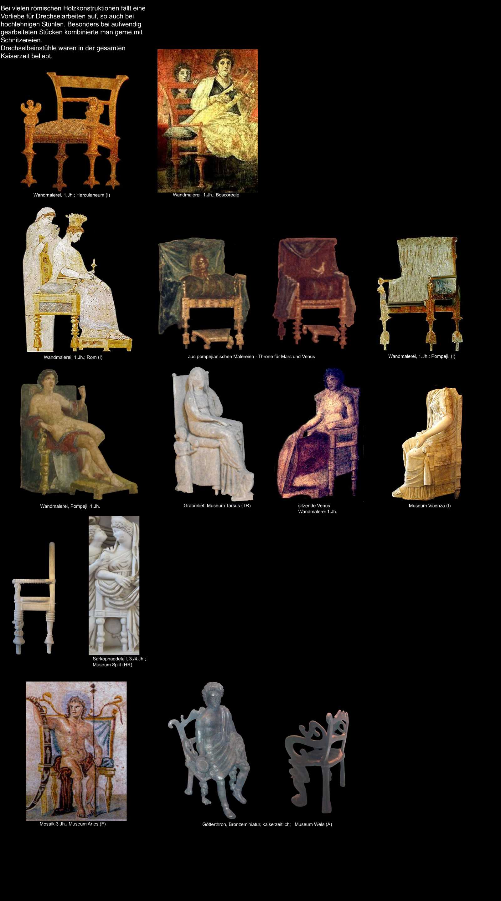 römische Drechselholzstühle