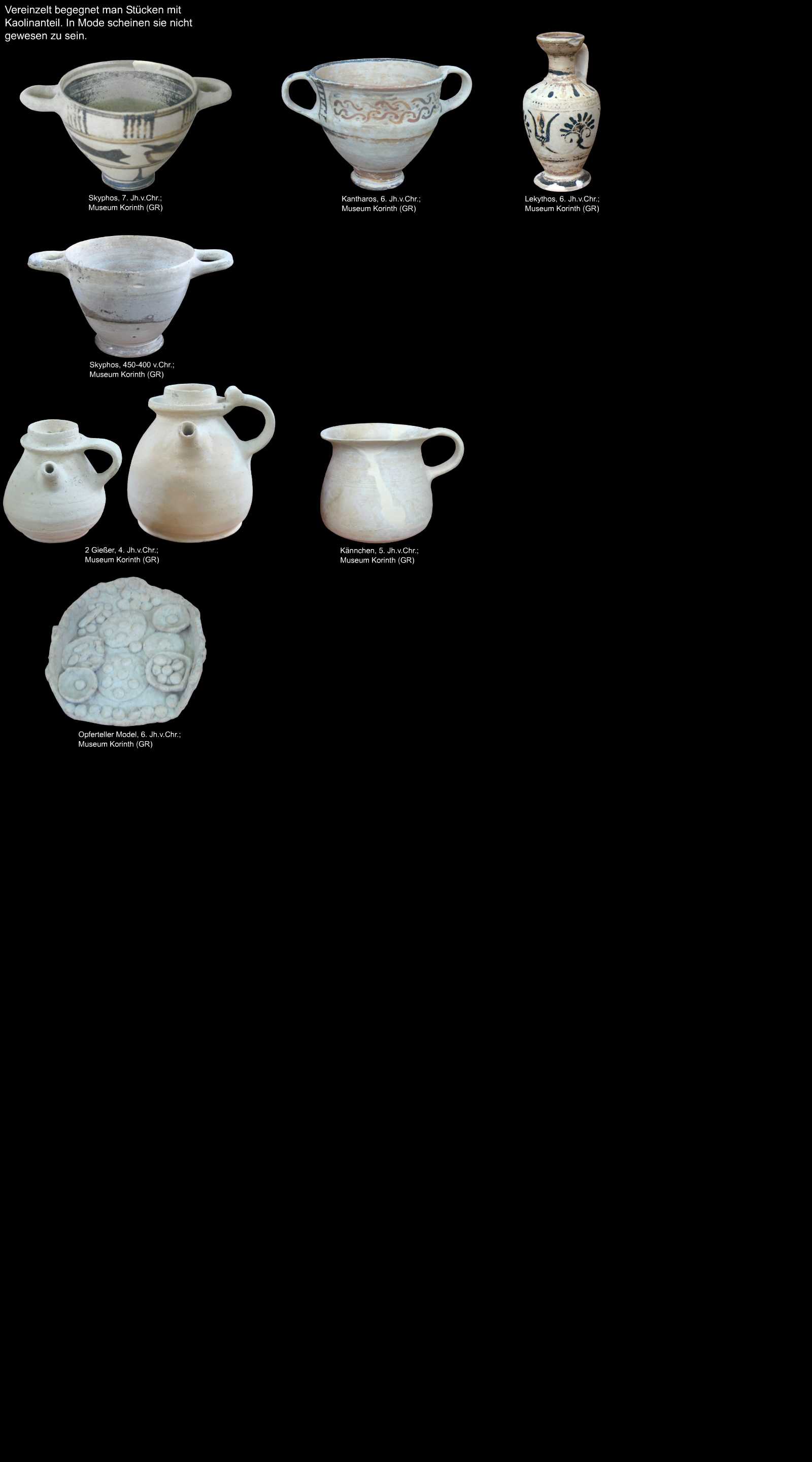 kaolinhaltige Keramik aus Korinth