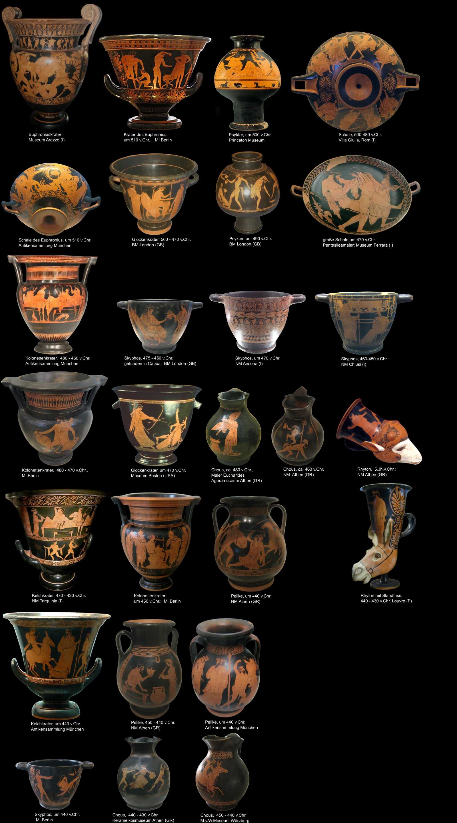 attische Keramik - rotfigurig bis 400 v.Chr.