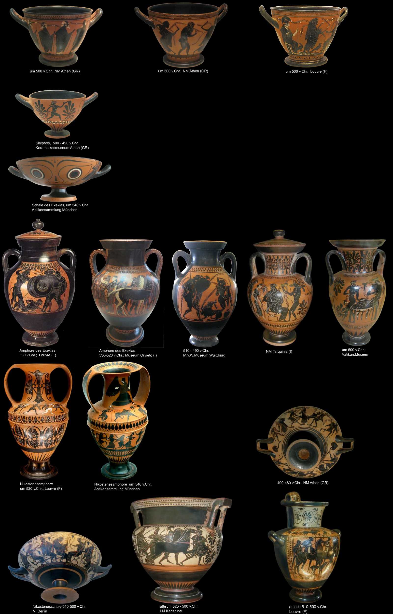 attische Keramik - schwarzfigurige Ware