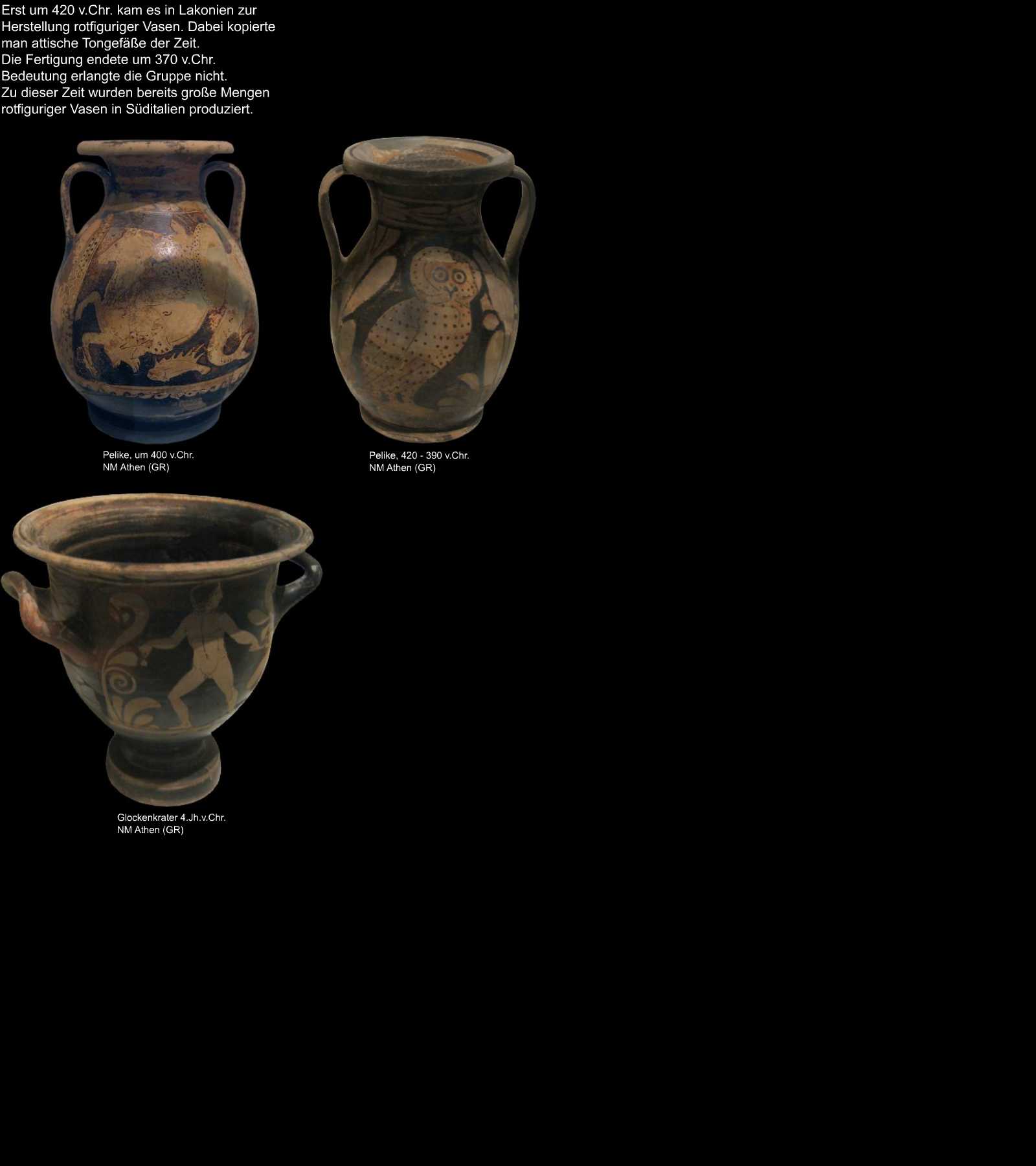 lakonische Keramik mit rotfiguriger Dekoration