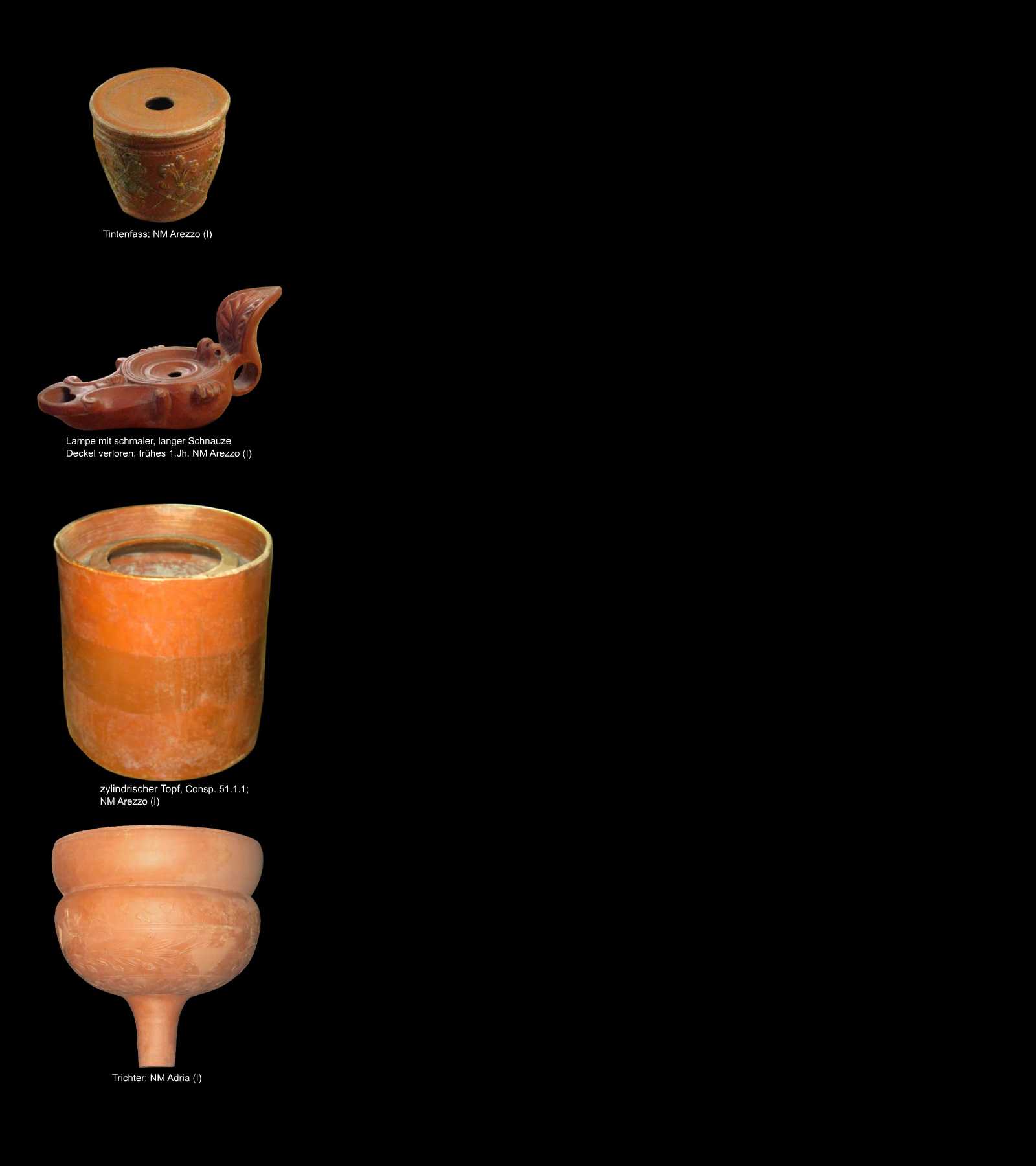 weitere italische Keramikformen aus Glanzton