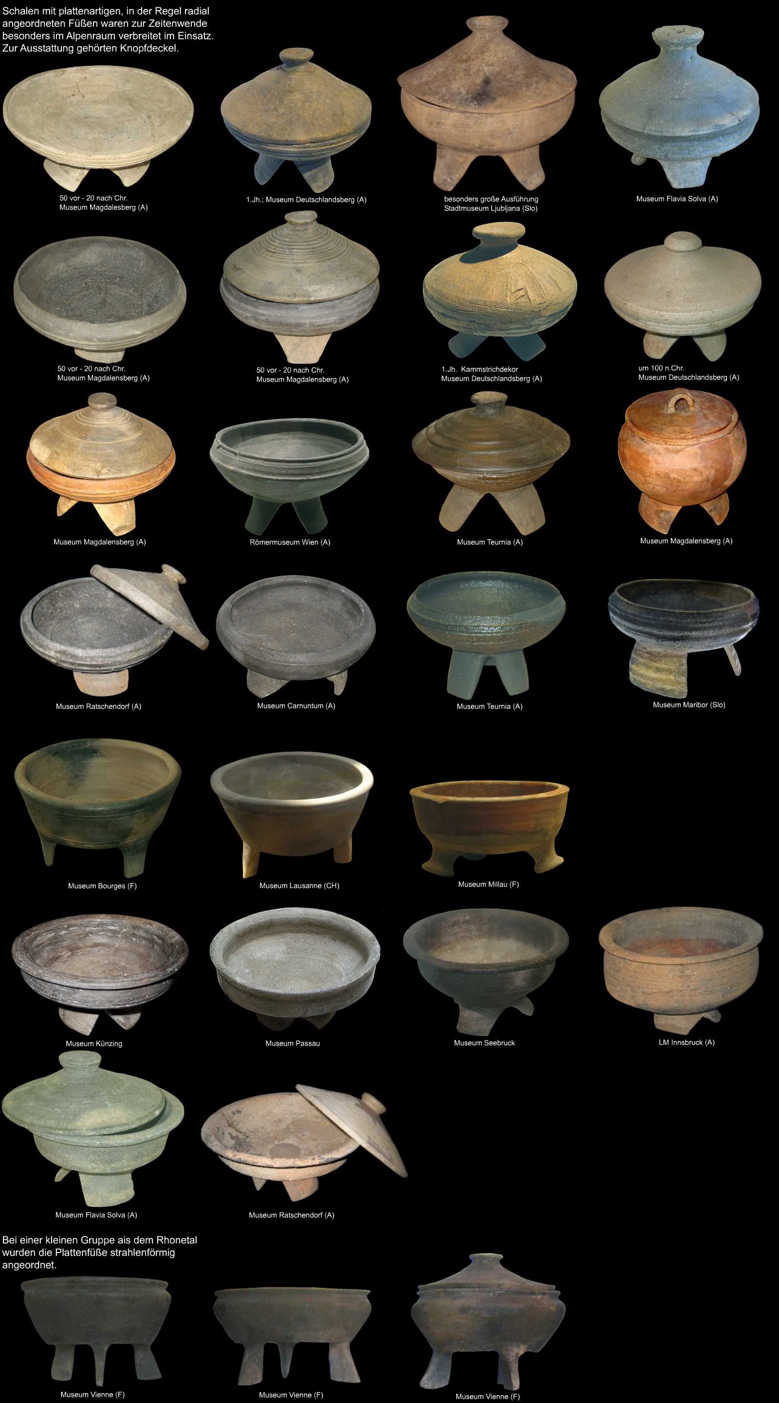 römische Plattenbeintöpfe